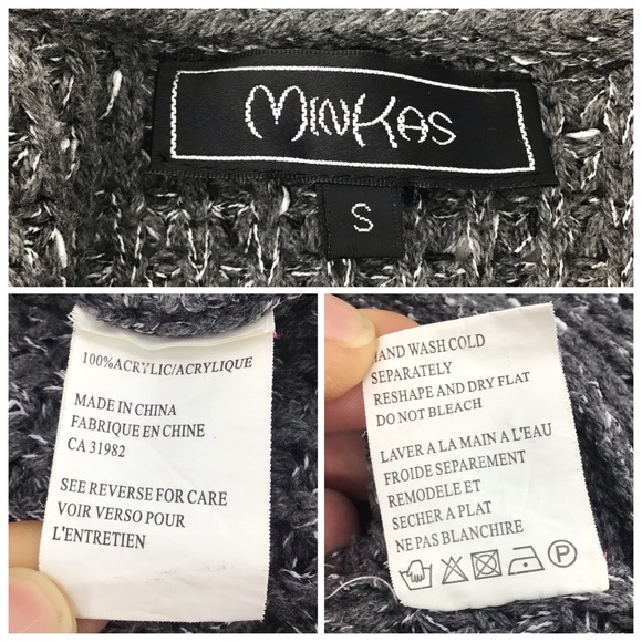 Minkas Grey Knit Circular Open Cardigan, Small - Picture 16 of 16